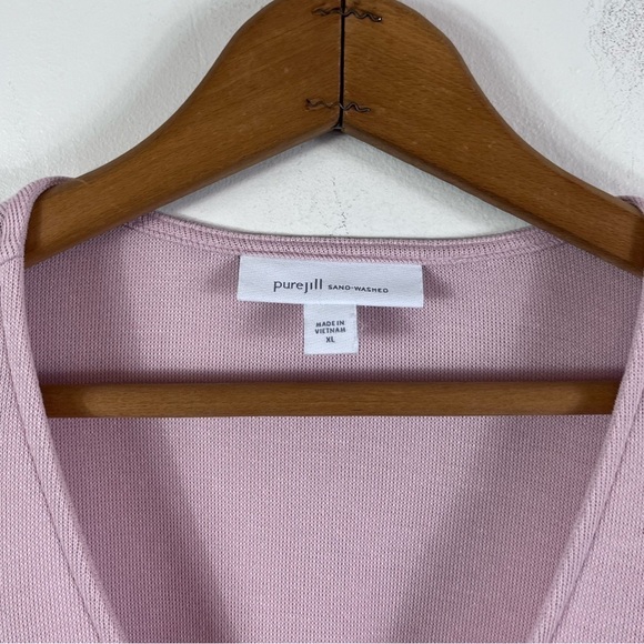 PURE JILL By J. Jill Light Pink Soft Tencel Modal Blend Pullover Top - Picture 3 of 6